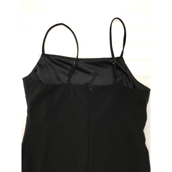 She & Sky Black Spaghetti Strap Ruffle Trim Sheath Dress L - Picture 5 of 8